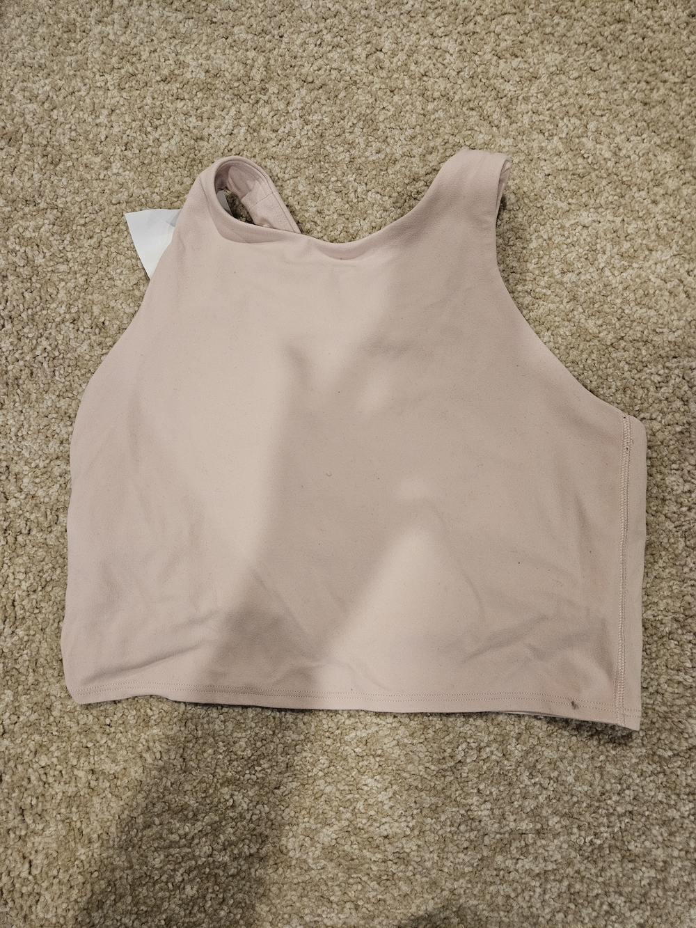 Athleta High-Neck Crop Sports Bra - Light Blush